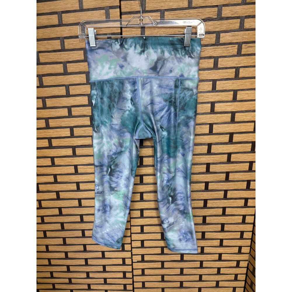 Athleta Blue Tie Dye Active Crops Size Small